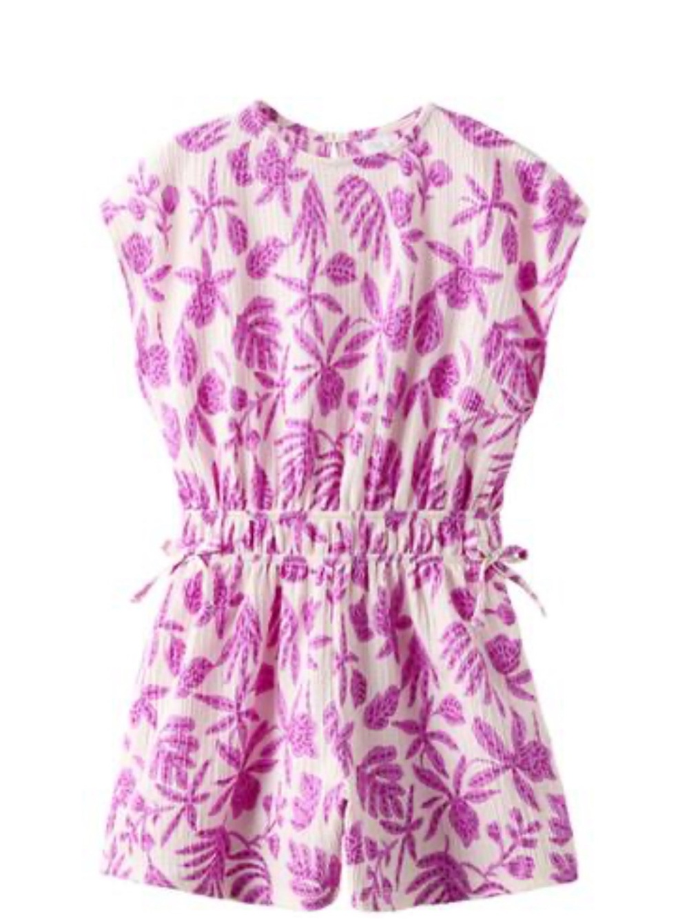 Zara White and Fuchsia Floral Kids One-Piece